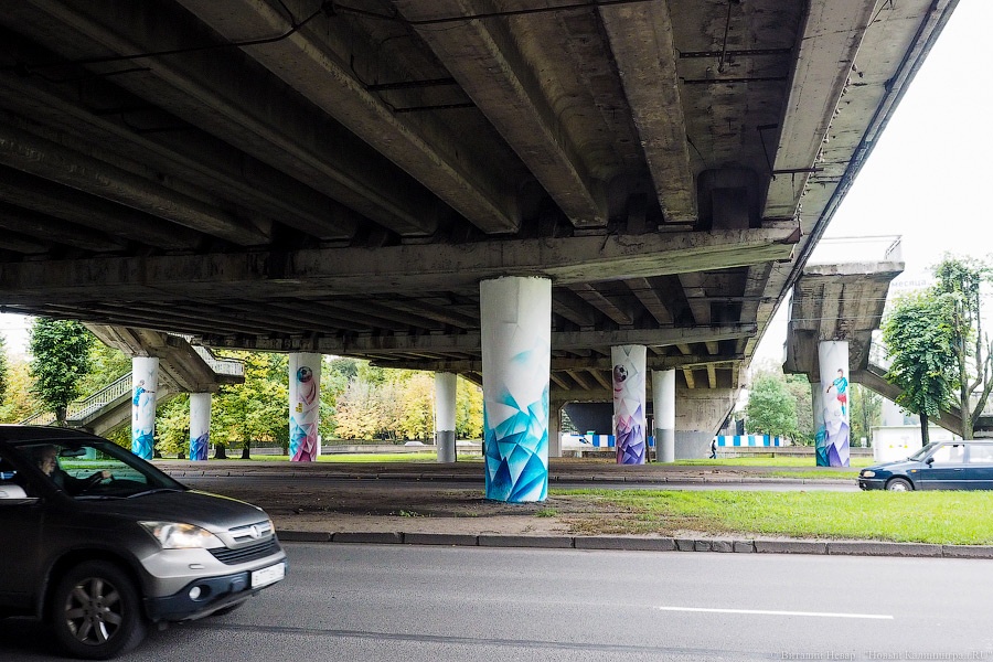Стрит-арт для стритбола: под Эстакадным мостом появились футбольные граффити